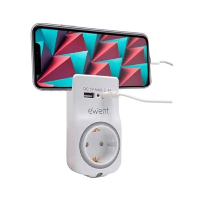 Afbeelding van Wandstopcontact met 2 USB Poorten Ewent EW1225 16A 3680 W Wit 10