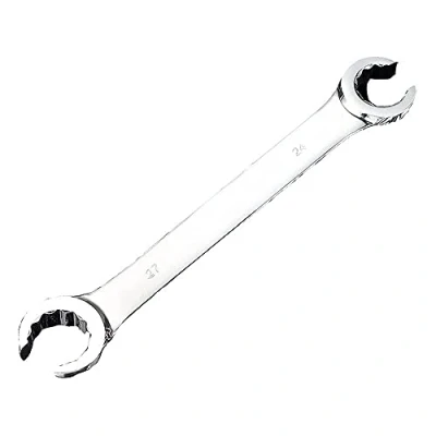 Afbeelding van Flare Moersleutel SENRISE 1 STKS Dubbele End Open Ring Spanner Rempijpsleutel Metrisch voor Thuis en Auto Repareren (24x27mm)