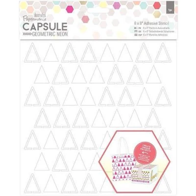 Afbeelding van Papermania: Capsule Geometric Neon 8 x Adhesive Stencil (1pc) Triangles (PMA 503271)