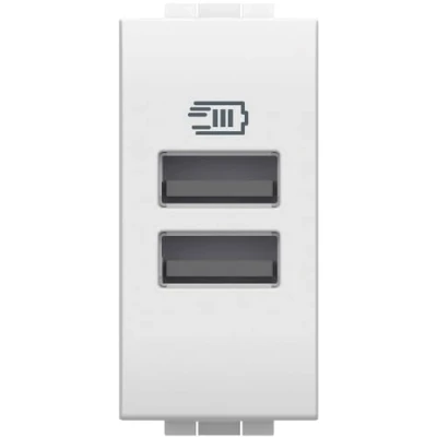 Afbeelding van Legrand livinglight 2 x usb a 15w 1 mod wit btn4191aa