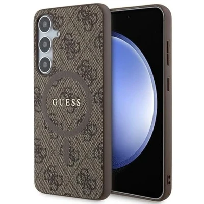 Afbeelding van Guess 4G Back Case (MagSafe Compatible) Geschikt voor Samsung Galaxy S24 Plus (S926) Bruin
