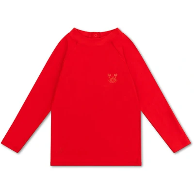 Afbeelding van Swim Essentials Beige/Rood Krabjes UV Zwemshirt met lange mouwen Maat 146/152