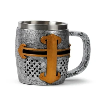 Afbeelding van Puckator, Deco object, Middeleeuwse Ridder Zilveren en Gouden Helm Decoratieve Kruik