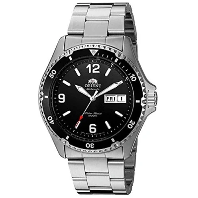 Afbeelding van Orient Heren &#039;Mako II&#039; Japans automatisch roestvrij stalen duikhorloge, Zwart, Eén maat, FAA02001B9