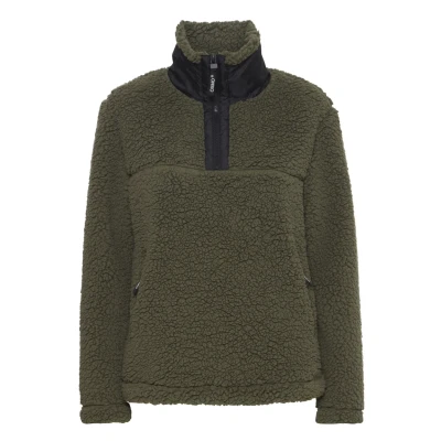 Afbeelding van Oxmo Oxelina Fleece trui, Dames, Maat: Large, Dusty olive