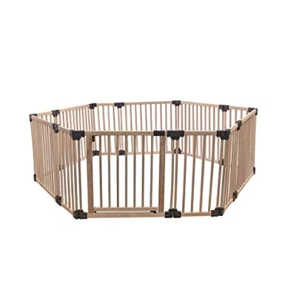 Afbeelding van Safetots Houten Speelruimte Assortiment, Hexagon, 6 x 120cm (8 opties beschikbaar), Natuurlijk Hout, Babybox, voor Peuters, Grote Speel Pen, Eenvoudige Installatie