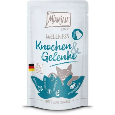 Afbeelding van 12x 125g MjAMjAM Wellness Botten &amp; Gewrichten Kip natvoer voor katten