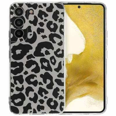Afbeelding van Samsung Galaxy S22 Hoesje Siliconen en TPU (zacht) iMoshion Softcase/Backcover Leopard Transparent Telefoonhoesje