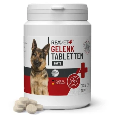 Afbeelding van ReaVET Gewricht tabletten FORTE voor Honden Speciaal ontwikkeld volwassen en oudere Ondersteunt gewrichten, banden pezen 120 stuks