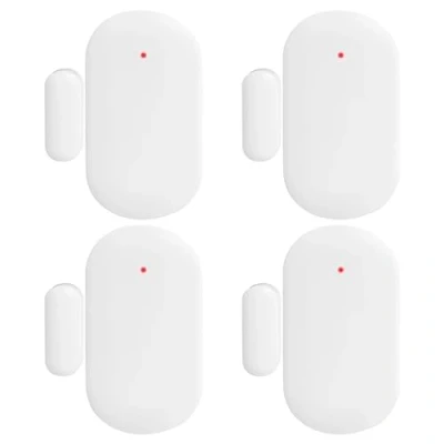 Afbeelding van Nivian Set van 4 openingsmelders, geschikt voor deuren en ramen, compatibel met alarm, binnen, draadloos, 433 MHz, eenvoudige installatie zonder kabel