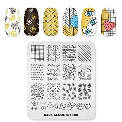 Afbeelding van KADS Nail Stempelen Plaat Geometrie Template Afbeelding Ontwerp Platen voor Art Decoratie en DIY (GE008)