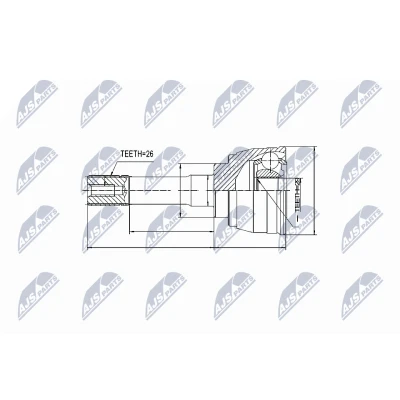 Afbeelding van Homokineet reparatie set, aandrijfas NTY NPZ SU 027