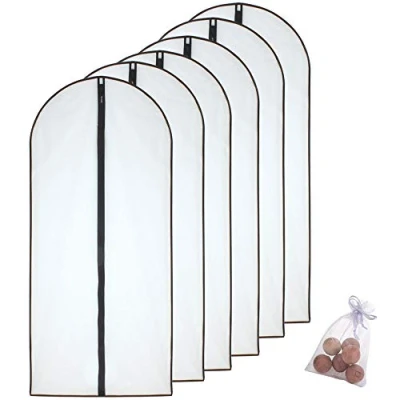 Afbeelding van Kledinghoezen 6pcs Transparant Stofdichte Tassen Beschermen Jurken Jassen Shirts Rokken En Meer (60x153cm + Cederballen)