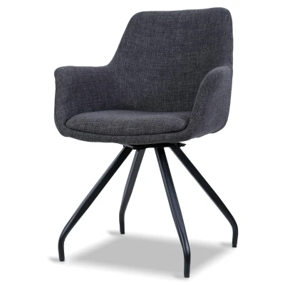 Afbeelding van Livingfurn Duke eetkamerstoel ebony/zwart Stof