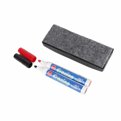 Afbeelding van Benson Whiteboard Wisser met 2 Stiften Magnetisch 14.5 x 5 35 cm Zwart