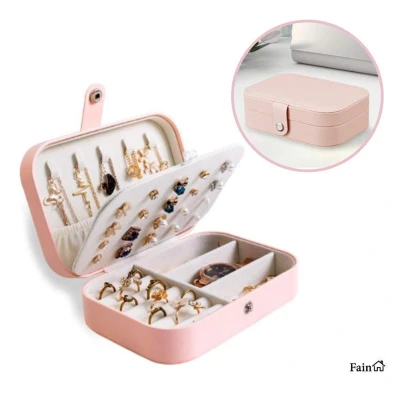 Afbeelding van Fain® luxe Sieradendoos Zacht roze juwelendoos dames Sieradendoosje Opbergdoos Sieradenbox Sieradenkist meisjes Juwelen houder Juwelendoosje voor volwassenen