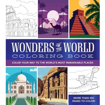 Afbeelding van Wonders of the World Coloring Book: Color Your Way to World&#039;s Most Remarkable Places