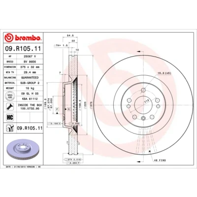 Afbeelding van Brembo Remschijf 09.R105.11