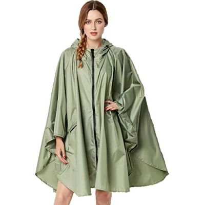 Afbeelding van NUUR Vrouwen Regen Poncho Jas Waterdicht Lichtgewicht Herbruikbare Wandelen Regenjas Met Capuchon Voor Fiets Moto, Roze Bloem, one size