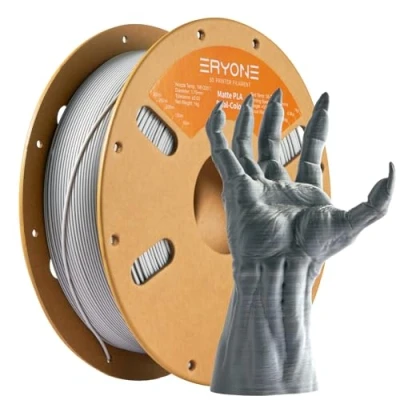 Afbeelding van ERYONE Mat PLA 3D printerfilament, 1,75 mm, maatnauwkeurigheid +/ 0,03 1 kg, spoel, tweekleurig mat, PLA, zwart en wit