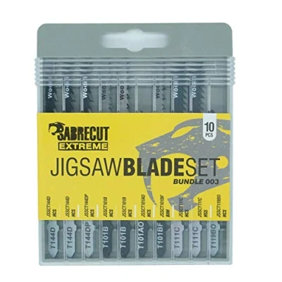 Afbeelding van 10 x SabreCut JSSCK003 Professionele decoupeerzaag Houtzagen T144D T144DP T101B T101BF T101AO T111C T119BO Box Set Compatibel met Bosch Dewalt Makita Milwaukee en nog veel meer
