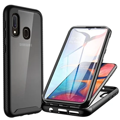 Afbeelding van CENHUFO beschermhoes voor Samsung A20e, schokbestendig, met displaybescherming, 360 beschermd, telefoon, dubbelzijdig, bumper, transparant, robuust, draagbaar, integraal