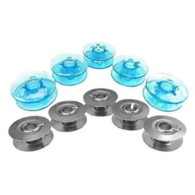Afbeelding van ZickZacknaaimachine Blauwe spoelen en metalen voor Pfaff hobbymatic 800, 801, 802, 803, 806, 807, 808, 809, 10 st.