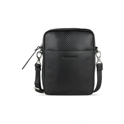 Afbeelding van Bugatti Comet kleine schoudertas unisex, leder, messenger bag, zwart