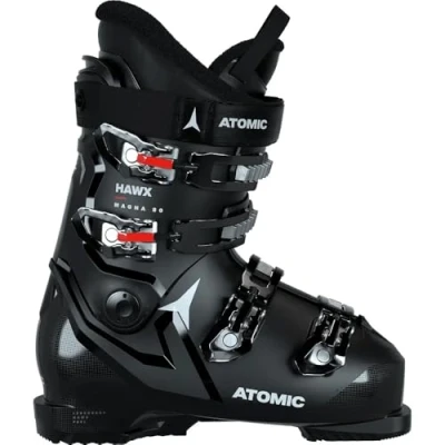 Afbeelding van ATOMIC Hawx Magna 80 Skischoenen, maat 27/27,5, alpine skischoen voor volwassenen, in zwart/wit/rood, 102 mm brede pasvorm, stabiele Prolite constructie, Memory Fit een nauwkeurige pasvorm