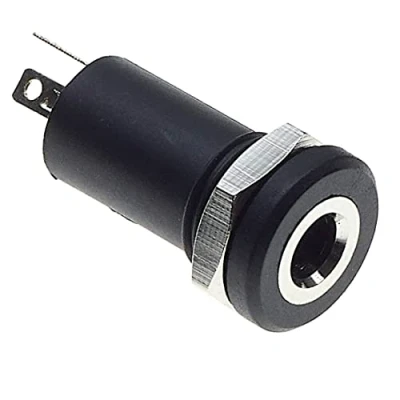 Afbeelding van 3.5mm Jack Socket, 2 Pole, Pak Van 5 Audio Video Socket Mono Solder Panel Mount Connector Hoofdtelefoon Met Moer