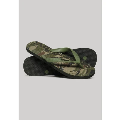 Afbeelding van Superdry Mannen Vegan Teenslippers met Logo Khaki Grootte: 6 7
