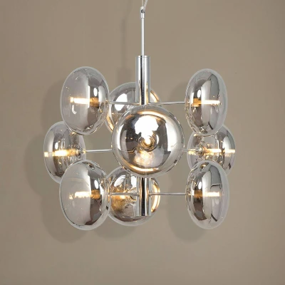 Afbeelding van Näve Hanglamp explosie 9 lamps, chroom/rookgrijs