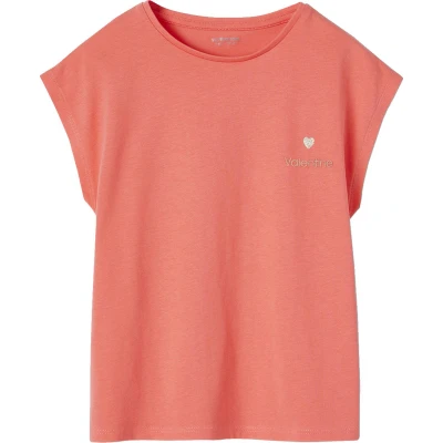 Afbeelding van Vertbaudet Effen Basics meisjesshirt met korte mouwen