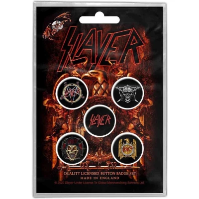 Afbeelding van Slayer Eagle Badge/button Set van 5 Multicolours