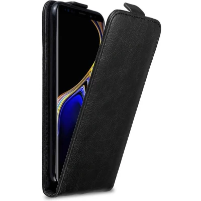 Afbeelding van Cadorabo Hoesje geschikt voor Samsung Galaxy NOTE 9 in ZWARTE NACHT Beschermhoes Flip Case Cover magnetische sluiting