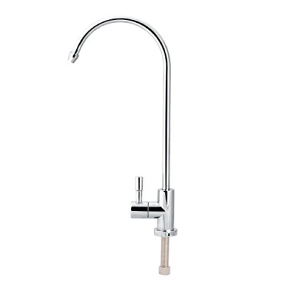 Afbeelding van 1/4 &#039;&#039; Edelstahl Wasserhahn verchromt Umkehrosmose Gans Hals Trinkwasser Filter Küchenarmatur