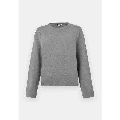 Afbeelding van Object Objreynard O NECK Pullover Trui, Dames, Maat: Medium, Medium grey melange