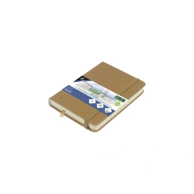 Afbeelding van Schetsboek Kangaro A6 taupe PU HC 80 vel 140gr roomwit met elastiek en