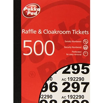 Afbeelding van Pukka Pads RAF500 Value Garderobe 1 500 Genummerd Raffle Ticket Boek (Pack van 6)
