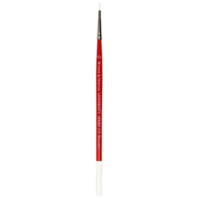 Afbeelding van Winsor &amp; Newton 5423000 University kunstenaarspenseel voor olieverf, acrylverf en aquarelverf Rond penseel Nr. 0 lange Steel,