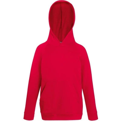 Afbeelding van Fruit Of The Loom Kinderen Unisex Lichtgewicht Sweatshirt Met Capuchon / Hoodie (Rood)