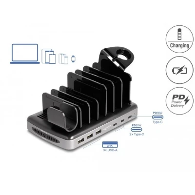 Afbeelding van Delock USB Ladestation mit 3 x Type C™ PD + Typ A (112 W