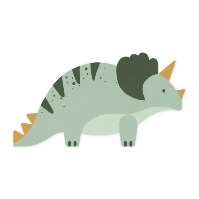 Afbeelding van Partydeco Servetten Triceratops 18 x 10 cm (12 stuks)