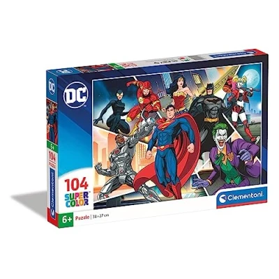 Afbeelding van Clementoni Puzzel Superhelden DC Comics 104 stuks Supercolor strips Made in Italy, kinderen 6 jaar, cartoons, superhelden, meerkleurig, Medium, 25722