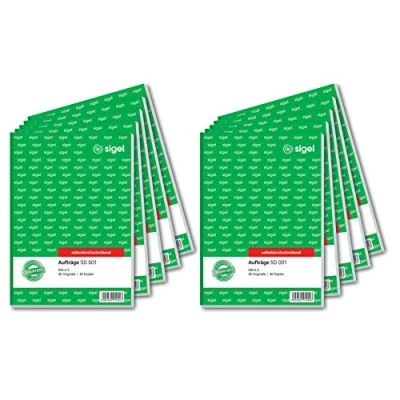 Afbeelding van Sigel SD001 order, 2 voudig, A5, 2x40 vellen, zelfdoorschrijvend x 40 vellen. 10 Stuk
