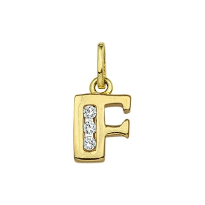 Afbeelding van Goud Hanger Letter F Zirkonia 14 karaats