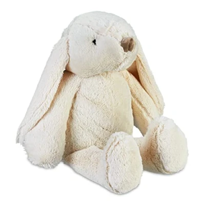 Afbeelding van Relaxdays deurstopper konijn, zacht, zand, vloer, H x B D: 22 21 24 cm, voor binnendeuren, kinderkamer, crème