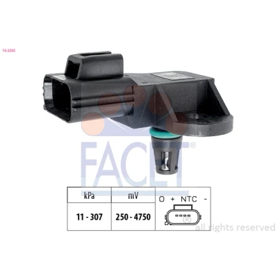 Afbeelding van MAP Sensor, uitlaatgasdruk, Luchtdruksensor, hoogteregelaar, vuldruk FACET, u.a. für Ford, Land Rover, Citroën, Peugeot, Fiat
