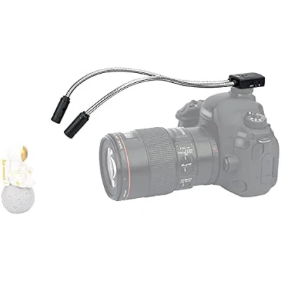 Afbeelding van JJC Zwanenhals Macroarm Licht LED Vullicht voor Digitale Camera&#039;s Insecten Planten Sieraden Macro Fotografie Hot Shoe Gemonteerd Twee Hoofd 5 Niveaus Helderheid CRI 95+ 5600K