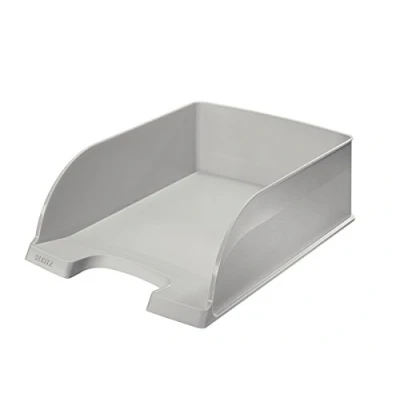 Afbeelding van Leitz Brievenbak A4 Jumbo, brievenbakje met extra grote inhoud in premium kwaliteit, stapelbaar opbergvak als bureau organizer, combineerbaar Plus serie, wit, 52330001